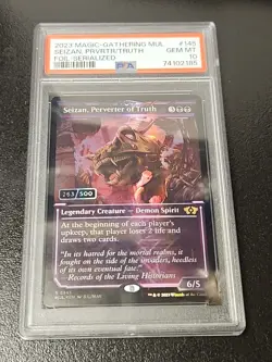 Magic MTG - Seizan, Perverter Of Truth MUL #145 Serial 263/500 PSA 10 Multiverse - Image 1
