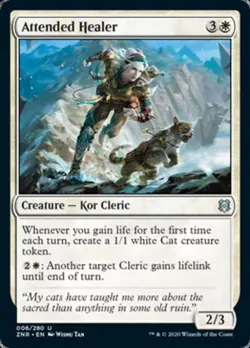 Attended Healer -Foil Light Play MTG Zendikar Rising - Image 1