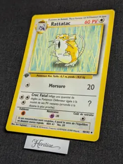 Carte Pokemon Rattatac 40/102 Edition 1 Set de Base wizards Francais VF - SDB - Image 2