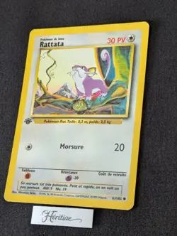 Carte Pokemon Rattata 61/102 Edition 1 Set de Base wizards Francais VF - SDB - Image 2