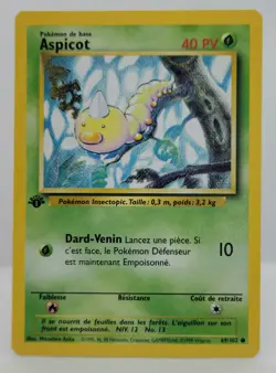 Carte Pokemon ASPICOT 69/102 set de base Wizards 1999 EDITION 1 FR NEAR MINT - Image 1