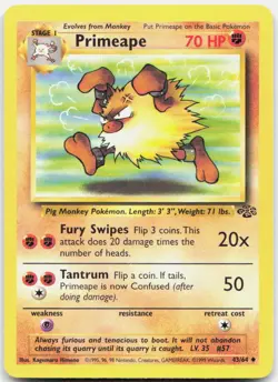 Pokemon TCG - Primeape Unlimited Uncommon Jungle 43/64 MP - Image 1