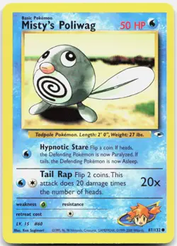 Pokemon TCG Misty's Poliwag Gym Heroes Common 087/132 Unlimited - Image 1