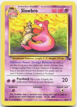 Pokemon TCG Slowbro Fossil Uncommon 43/62 Unlimited - Image 1