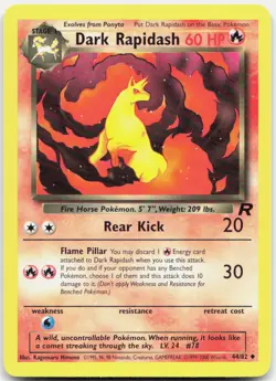 Pokemon TCG Dark Rapidash Team Rocket Uncommon 44/82 Unlimited - Image 1