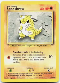 Pokemon TCG Sandshrew Base Set Common 062/102 - Image 1