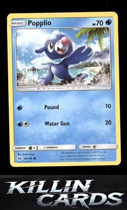 Popplio 39/149 Pokemon Common SM Base Set Card NM - Image 1