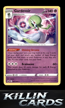 Gardevoir 061/198 Pokemon Holo Rare SWSH06: Chilling Reign Card LP - Image 1