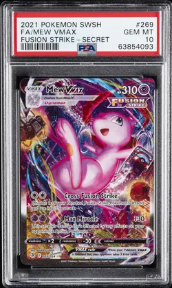 2021 POKEMON SWORD & SHIELD FUSION STRIKE SECRET #269 FULL ART/MEW VMAX PSA 10 - Image 1