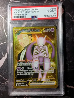 Pokemon 2025 Dri En Rockets Mewtwo EX 240 Hyper Rare PSA 10 - Image 1