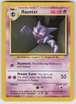 Haunter 29/102 Uncommon Base Set Unlimited Pokemon Moderately Played - Image 1