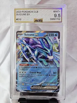 Suicune ex 2023 CLB #010 AGS 9.5 Mint+ Pokemon Full Art Holo Legendary Slab - Image 1