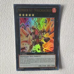 Yu-Gi-Oh! Number 61: Volcasaurus Ultra Rare Holo 1st ZTIN-EN002 - Image 1