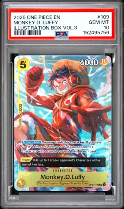 2025 ONE PIECE PROMOS ILLUSTRATION BOX VOL.3 #109 MONKEY D. LUFFY PSA 10 - Image 1