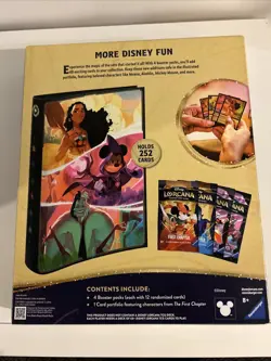 TCG Disney Lorcana Portfolio Bundle 4 Booster Packs & 1 Portfolio First Chapter - Image 2