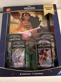 TCG Disney Lorcana Portfolio Bundle 4 Booster Packs & 1 Portfolio First Chapter - Image 4
