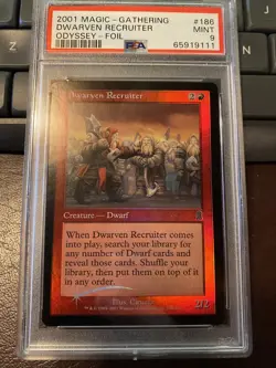 PSA 9 Mint Dwarven Recruiter Foil English Odyssey Magic Card MTG - Image 1
