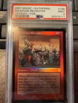 PSA 9 Mint Dwarven Recruiter Foil English Odyssey Magic Card MTG - Image 2