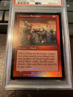 PSA 9 Mint Dwarven Recruiter Foil English Odyssey Magic Card MTG - Image 3