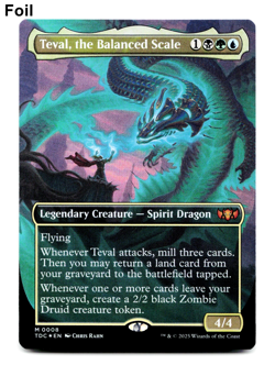 Teval, the Balanced Scale (Borderless) FOIL [Commander Tarkir: Dragonstorm] MTG - Image 1