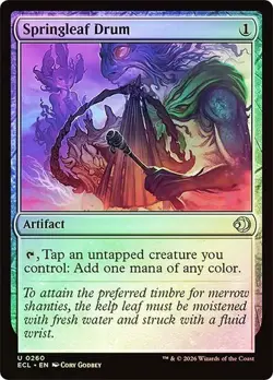 NM Foil Springleaf Drum, MTG, Lorwyn Eclipsed, Magic the Gathering, 280 - Image 1