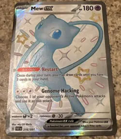 Pokemon TCG: Mew ex 216/091 SV04 Paldean Fates Shiny Ultra Rare-Moderate Play - Image 1