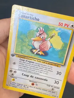 CARTE POKEMON CANARTICHO 27/102 EDITION 1 FR SET DE BASE PEU COMMUNE - TBE - Image 2