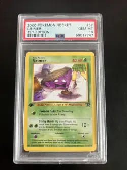 2000 POKEMON ROCKET 1ST EDITION #57 GRIMER PSA 10 - Image 1
