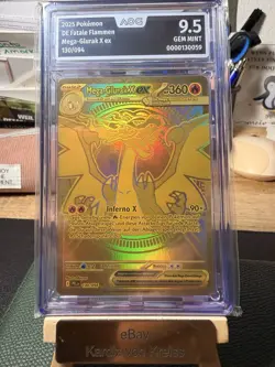 Pokemon Mega-Glurak X ex 130/094 – Fatale Flammen – Gold Rare – AOG 9.5 GEM MINT - Image 1