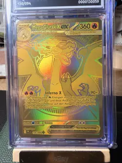 Pokemon Mega-Glurak X ex 130/094 – Fatale Flammen – Gold Rare – AOG 9.5 GEM MINT - Image 2