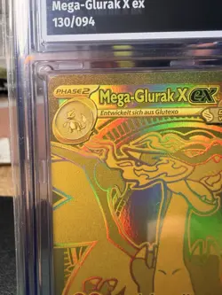 Pokemon Mega-Glurak X ex 130/094 – Fatale Flammen – Gold Rare – AOG 9.5 GEM MINT - Image 3