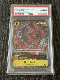 One Piece Nico Robin Op09-107 Alternate Art Psa 10 - Image 1