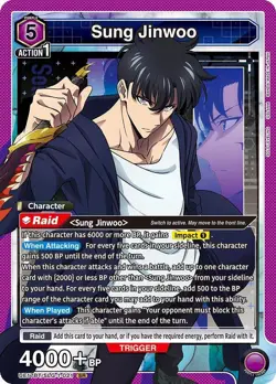 Sung Jinwoo Super Rare SOLO LEVELING Union Arena 021 NM - Image 1