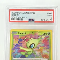 2020 Pokemon SWSH Vivid Voltage Celebi Amazing Rare #009/185 PSA 9 Trading Card - Image 4