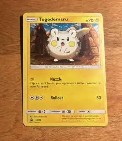 Togedemaru SM44 Sun & Moon SM Black Star Promo Holo Pokemon TCG Card SWIRL - Image 1