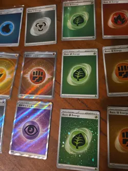 12x English and Japanese Pokemon Basic Holo Energy mixed card lot assorted sets - Image 3