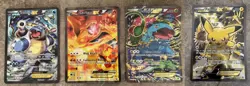 Pokemon XY Jumbo EX Cards Pikachu Charizard Blastoise Venusaur Set XY121- XY124 - Image 1