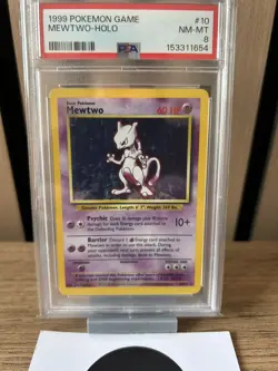PSA 8 Mewtwo 10/102 Base Set Pokemon Card MINT - Image 2