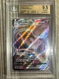 Mew VMAX - 114/264 Pokemon Fusion Strike Sword & Shield Ultra Rare Card BGS 9.5 - Image 1