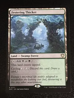 MTG Commander: Secrets of Strixhaven Festering Thicket 0371 NM Rare - Image 1