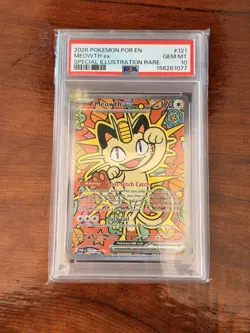 2026 POKEMON POR EN-PERFECT ORDER SPECIAL ILLUSTRATION RARE MEOWTH EX PSA 10 - Image 1