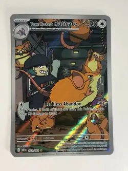 Pokemon TCG Destined Rivals IR Team Rocket's Raticate 202/182 Near Mint - Image 1