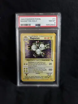 Pokemon TCG FOSSIL Magneton Holo 11/62 PSA 8 - Image 1