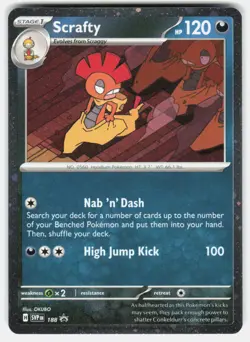 SCRAFTY (COSMOS HOLO) 188 HOLO PROMO SCARLET & VIOLET PROMO POKEMON HOLO NM/M - Image 1