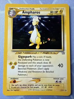 Ampharos HOLO 1/111 - Neo Genesis - VINTAGE 1999 Pokemon TCG - Image 2