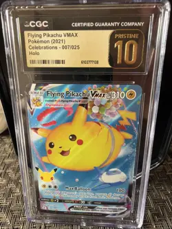 FLYING PIKACHU VMAX HOLO #007/025 CGC 10 PRISTINE 2021 POKEMON CELEBRATIONS - Image 1