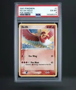 2007 POKEMON POP SER 5 #1 HO-OH-HOLO PSA 6 - Image 1