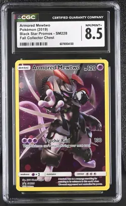 2019 POKEMON SM BLACK STAR PROMO ARMORED MEWTWO #SM228 CGC 8.5 NM #6076934130 - Image 1