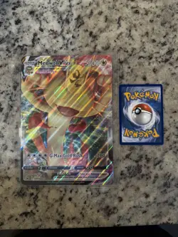 JUMBO OVERSIZED Pokemon MEOWTH VMAX Black Star Promo #SWSH005 LP+ - Image 1