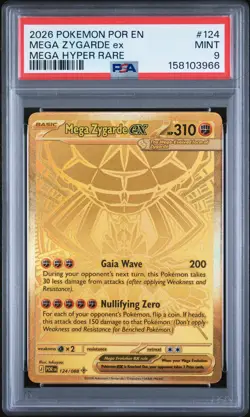 2026 POKEMON POR EN-PERFECT ORDER MEGA HYPER RARE #124 MEGA ZYGARDE EX PSA 9 - Image 1